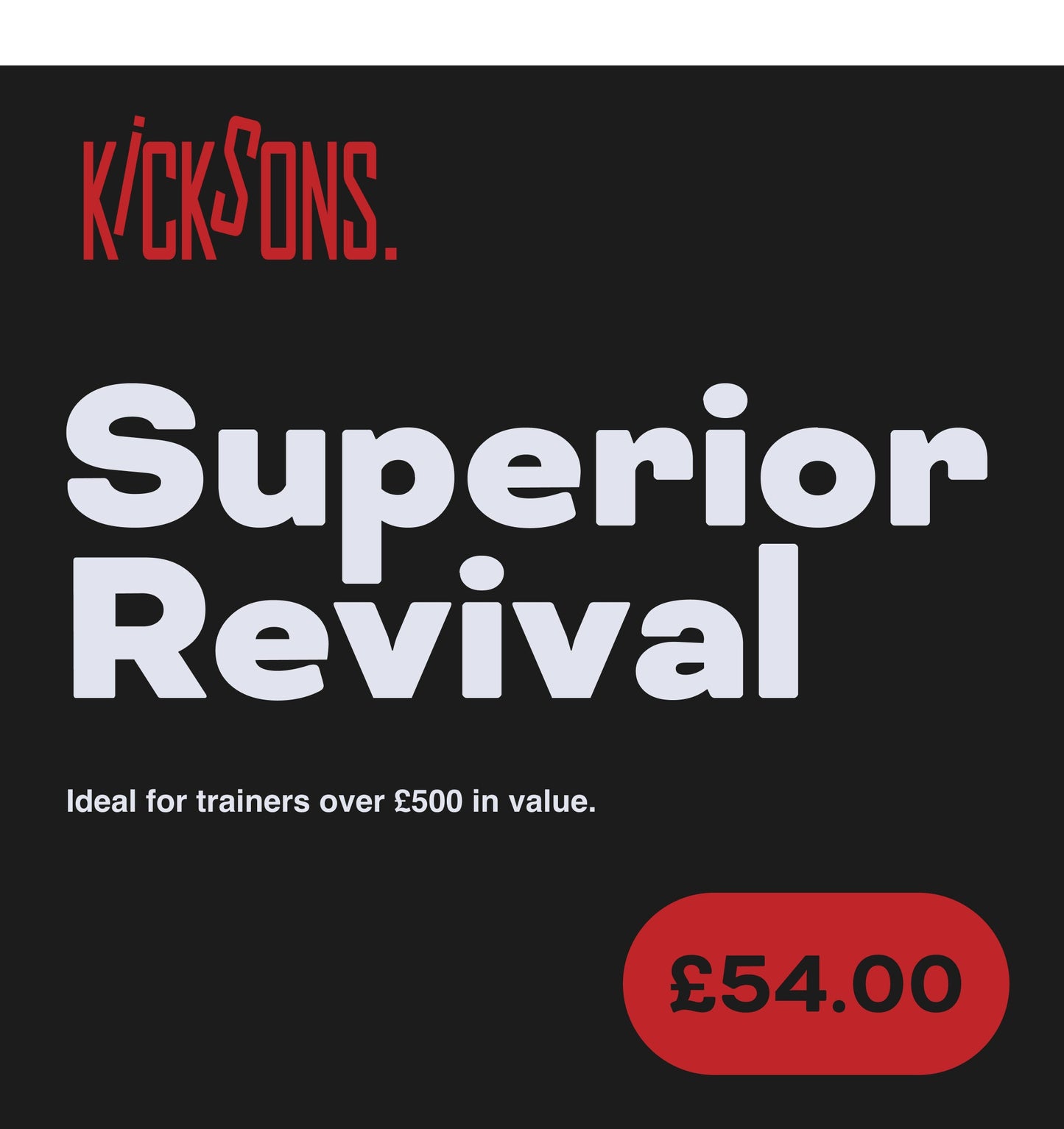 Superior Revival service for high-value trainers, featuring custom detailing, shoe trees, and water repellent