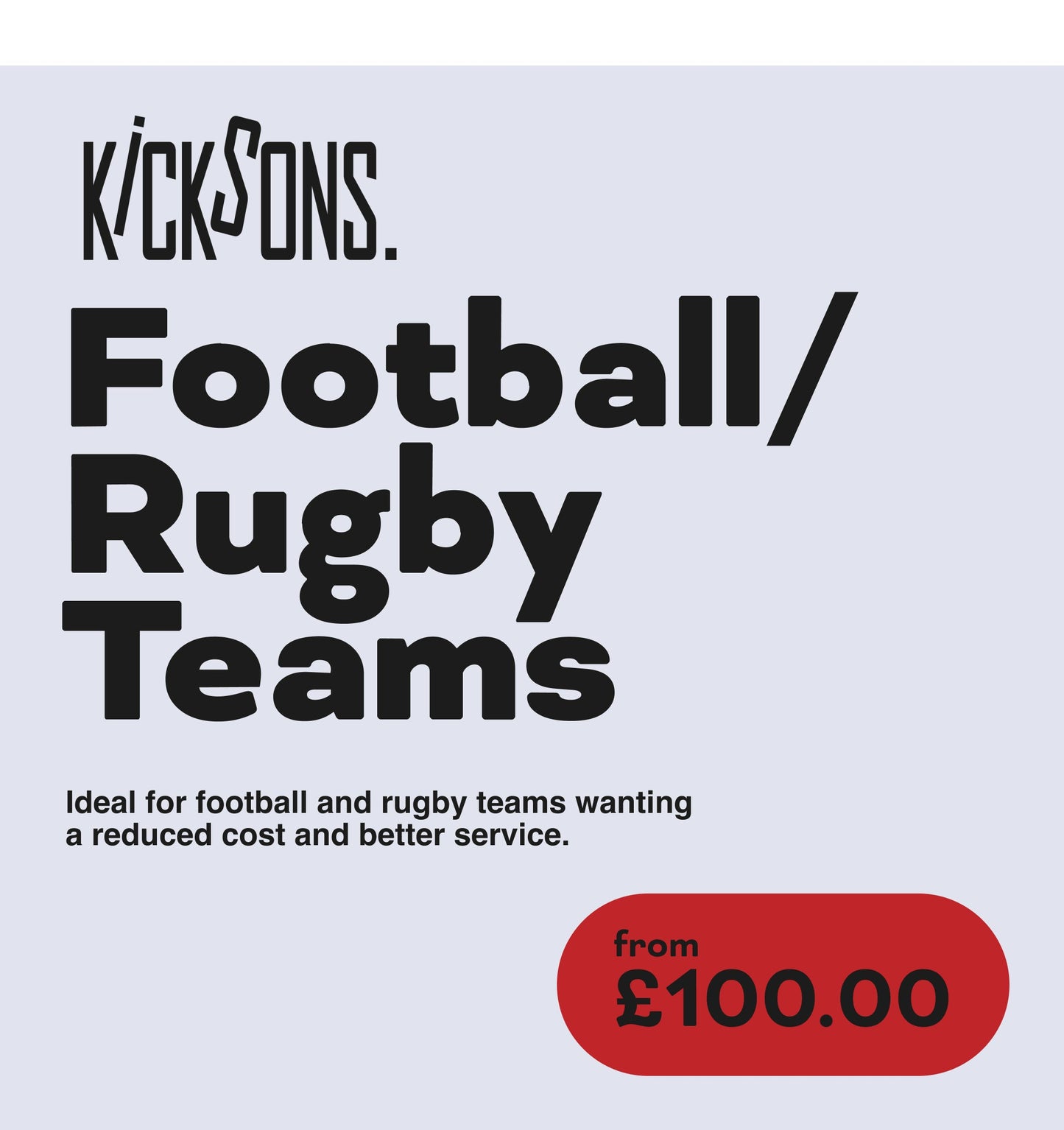 Football and rugby teams cleaning service ad with