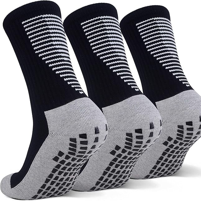 Premium non-skid grip socks for sports, featuring superb sole grips for safety on slick surfaces.