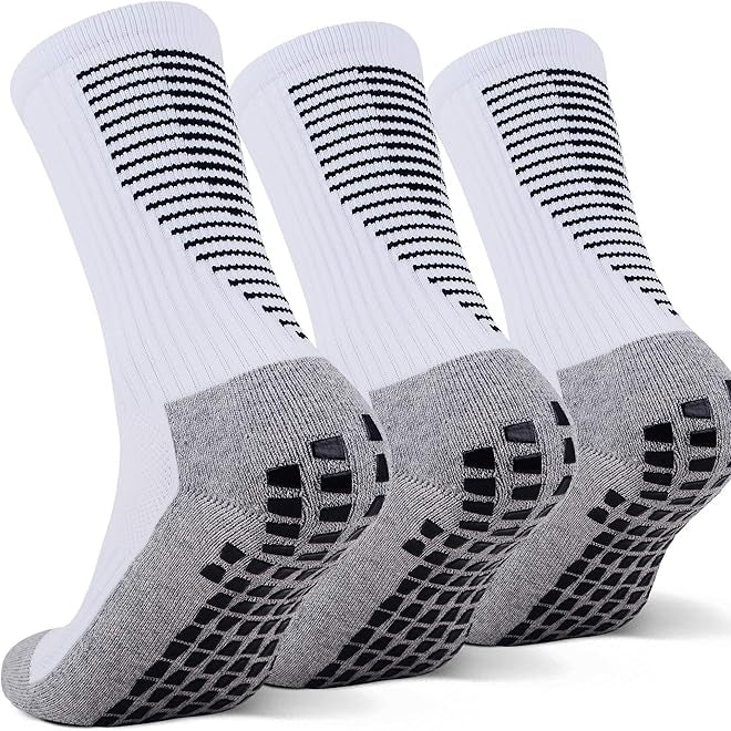 Premium non-skid grip socks with rubber soles for sports and daily wear.